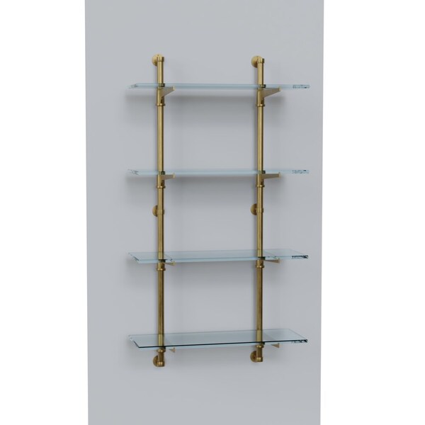 Designs Of Distinction Cantilever Bistro Shelf Kit - 4 Shelves - Satin Brass 01CANT1048SB1 - main